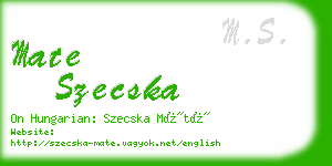 mate szecska business card